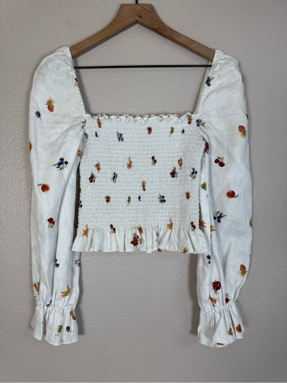 Reformation Tangerine Linen Top in Fruit Loops size Small $148 - Picture 5 of 14
